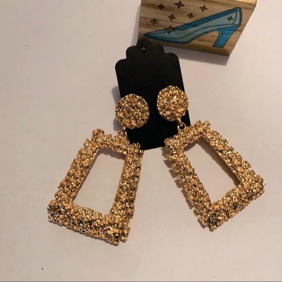 Vintage Fashion Block Drop Earrings